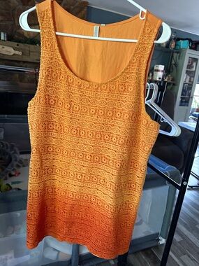 Madison Orange Ombre Crochet Tank Top